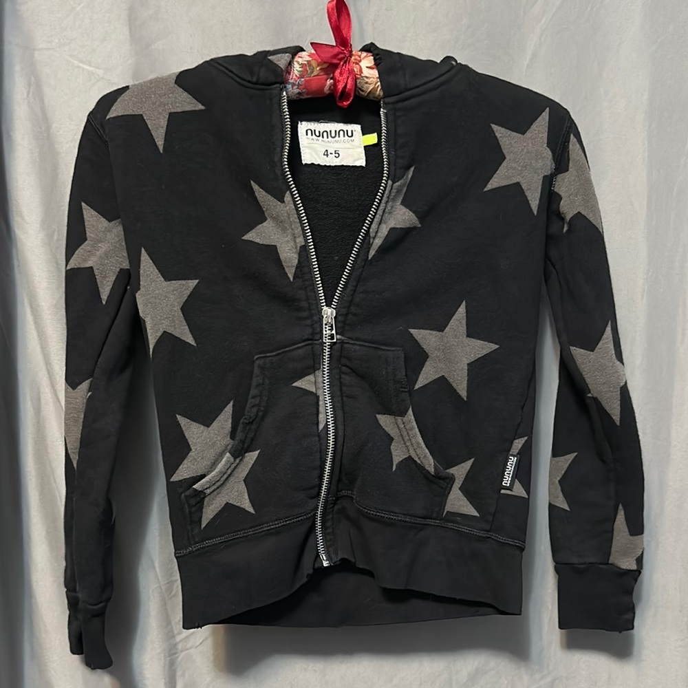NUNUNU Kids Star Hoodie - Black and Gray